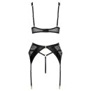 Cottelli Collection Straps-Set mit Bügel-BH 85B/L Schwarz 3-teilig