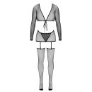 Cottelli Collection Fishnet Suspender Set Black S-L 4-Piece