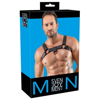 Svenjoyment Brustharness aus Lederimitat Schwarz