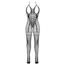 Cottelli Collection Open Bust Fishnet Catsuit Black S-L