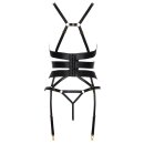 Cottelli Collection Suspender Corset with Ouvert Thong 80B/M Black