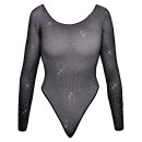 Cottelli Collection Langarm Netzbody mit Glitzersteinen S-L Schwarz