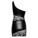 Cottelli Collection One-Shoulder Minikleid Mattlook Spitze Schwarz S
