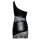 Cottelli Collection One-Shoulder Minikleid Mattlook Spitze Schwarz XL