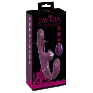 You2Toys Javida Strapless Strap-On Dual Vibrator with Flicking Tongue and Remote Control