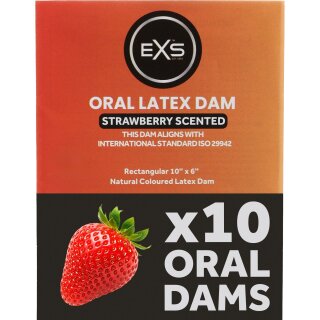EXS Oral Dams Strawberry Flavoured 10pcs