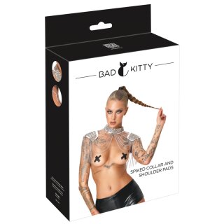 You2Toys Bad Kitty Chain Collar with Spikes Silver