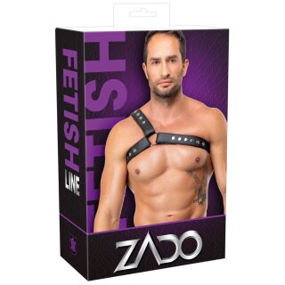 ZADO One-Sided Leather Chest Harness Black XL/2XL
