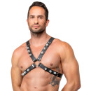 ZADO X-Brustharness aus Leder Schwarz