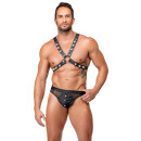ZADO X-Brustharness aus Leder Schwarz