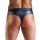 Svenjoyment Wetlook Thong with Mesh Inserts Dark Blue S