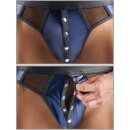 Svenjoyment Wetlook Riostring mit Netz-Einsätzen Dunkelblau M