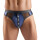 Svenjoyment Wetlook Thong with Mesh Inserts Dark Blue XL
