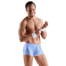 Svenjoyment Streifen-Pants mit Handmanschetten Blau Weiß 3XL