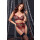 Cottelli Collection Bondage Suspender Set with Wrist Cuffs S Dark Red/Black 4-Piece