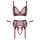 Cottelli Collection Bondage Suspender Set with Wrist Cuffs M Dark Red/Black 4-Piece