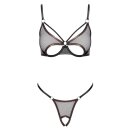 Cottelli Collection Underwired Bra Set with Ouvert Thong XL Black