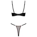 Cottelli Collection Underwired Bra Set with Ouvert Thong XL Black