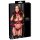 Cottelli Collection Bondage Ouvert Set with Longline Shelf Bra L Dark Red