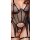 Cottelli Collection Suspender Chemise Set with Wrist Cuffs S Black