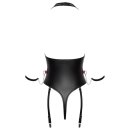 Cottelli Collection Bondage Suspender Body with Wrist Cuffs XL Black
