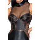 Cottelli Collection Mattlook Kleid mit Netz-Einsätzen Schwarz S