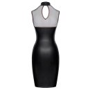 Cottelli Collection Mattlook Kleid mit Netz-Einsätzen Schwarz S