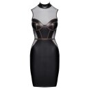 Cottelli Collection Mattlook Kleid mit Netz-Einsätzen Schwarz M