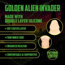 Shots Ouch Golden Alien Invader Silicone Dildo Golden 22 cm