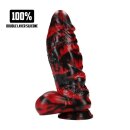 Shots Ouch Demon Master Silicone Dildo Red/Black 18 cm