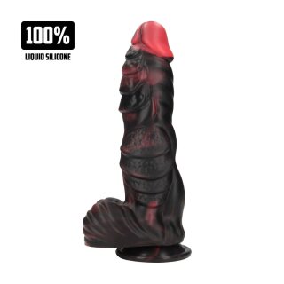 Shots Ouch Infernal Demon Dildo Silikon Rot/Schwarz 21,5 cm