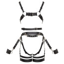 ZADO Leather Harness Set with Wrist Cuffs Black L/XL