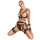 ZADO Leather Harness Set with Wrist Cuffs Black L/XL