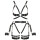 ZADO Leather Harness Set with Wrist Cuffs Black L/XL