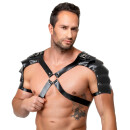 ZADO Leder Brustharness mit Schulterpanzern S-L Schwarz