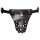 ZADO Leather Chastity Thong with Locks Black