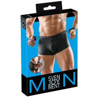 Svenjoyment Open Back Pants with Restraint Cuffs S Black