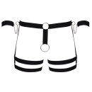 Svenjoyment Hip Harness with Ring and Wrist Cuffs Black 2XL/3XL