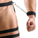 Svenjoyment Hip Harness with Ring and Wrist Cuffs Black S/M