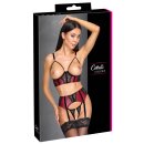 Cottelli Collection Ouvert Suspender Set Dark Red/Black S...