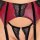 Cottelli Collection Ouvert Straps-Set Dunkelrot/Schwarz M 3-teilig
