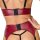 Cottelli Collection Ouvert Suspender Set Dark Red/Black L 3-Piece