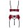Cottelli Collection Ouvert Suspender Set Dark Red/Black L 3-Piece