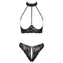 Cottelli Collection Ouvert Set with Shelf Bra and Briefs L Black