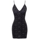 Cottelli Collection Glitzer-Minikleid Zickzack Schwarz S