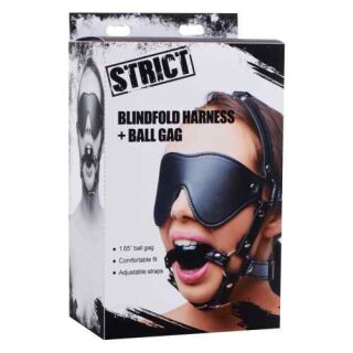 Strict Blindfold Harness and Ball Gag