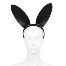 Black Leather Bunny Ears Headband