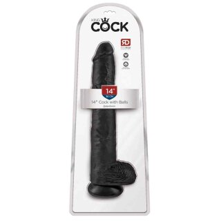 King Cock - with Balls Dark 35,5 cm