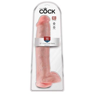 King Cock - with Balls Flesh 38 cm