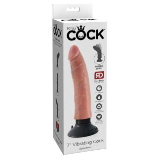 King Cock 7" Vibrating Cock Flesh